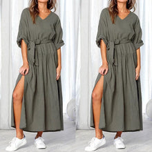 Load image into Gallery viewer, V-Collar Maxi Dress